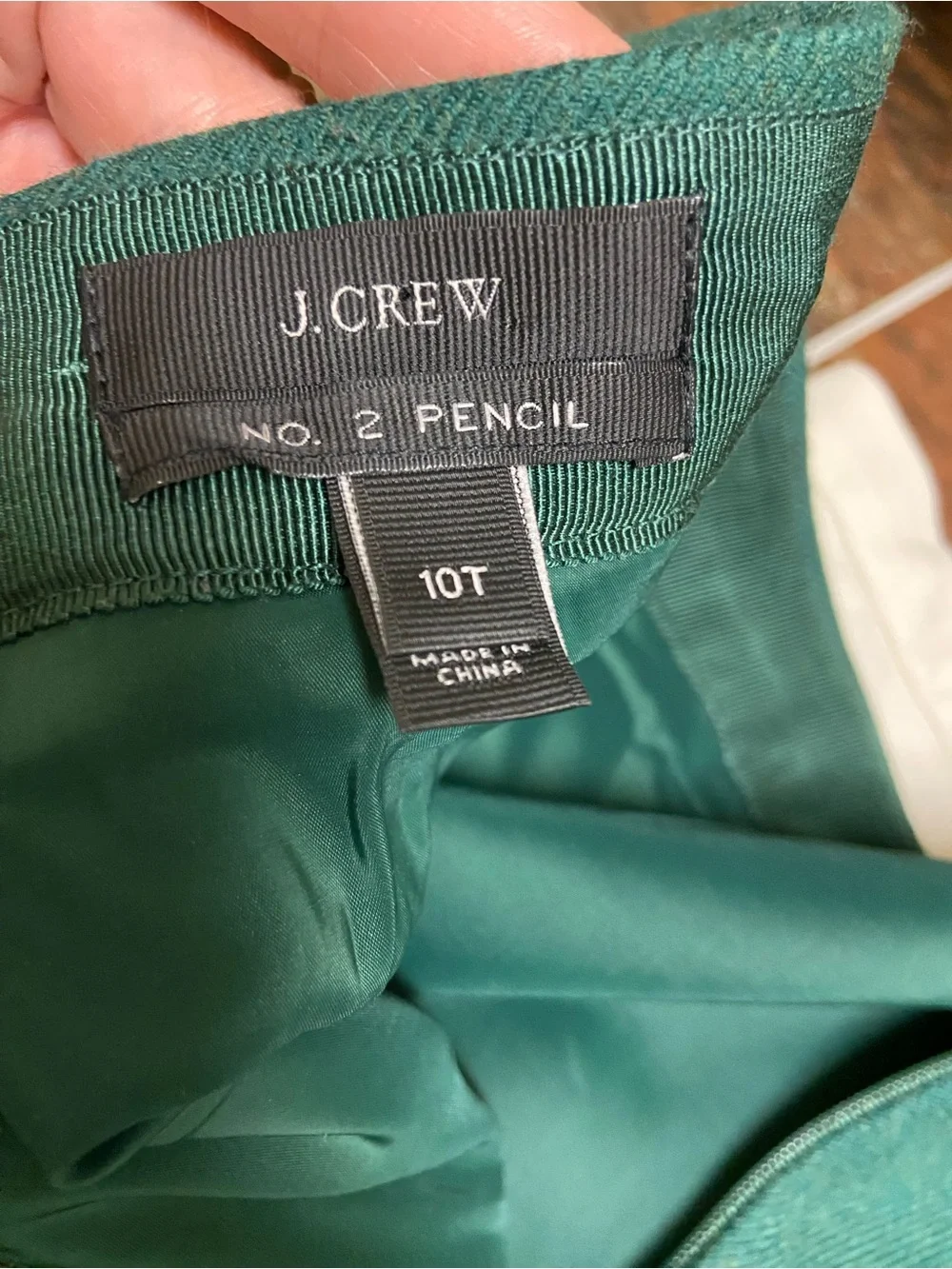 J.Crew Women’s No. 2 Wool Pencil Skirt Emerald Green Size 10T Fall Office Work
